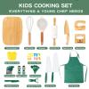 20 PCS Kids Safe Knife Set for Real Cooking, Montessori Kitchen Tools for Toddlers, Cooking & Baking Set for Little Chefs, Kids Kitchen Knife, Crinkle Cutter, Kid Apron for Girls Boys view 2