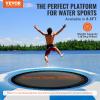 VEVOR Inflatable Water Bouncer, 6.5ft Recreational Water Trampoline, Portable Bounce Swim Platform with 3-Step Ladder & Electric Air Pump, Lake, Water Sports,Kids Adults Floating Rebounder for Pool view 2