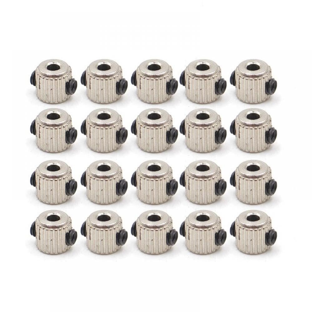 20PCS Metal Wheel Collar Lock Landing Gear Stopper 1.6mm 2.1mm 2.6mm 3.1mm 4.1mm 5.1mm Compatible With RC Airplane Fixed-wing Compatibility(20PCS 2.1MM)