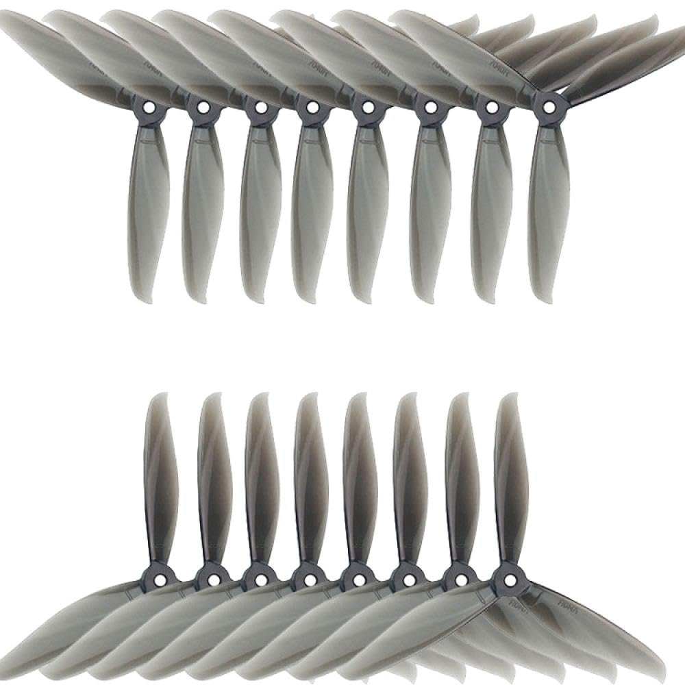 16pcs 7040 7x4 3-Propellers CW CCW Compatible With Racing Drone Quadcopter RC Racer DIY Accessories(Transparent Black)