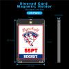 25-Pack Sleeved Magnetic Card Holders - 55pt One Touch Card Case, with 2.63"x3.7" Larger Inner Dimension, First Insert Card into Soft Card Sleeve, Then Place into Card Holder for Double Protection view 2