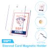 25-Pack Sleeved Magnetic Card Holders - 55pt One Touch Card Case, with 2.63"x3.7" Larger Inner Dimension, First Insert Card into Soft Card Sleeve, Then Place into Card Holder for Double Protection view 3