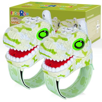Fygurso Walkie Talkies for Kids 2 Packs, Kids Toys for Boys Girls Aged 3 to 8 Years Old for Outdoor Adventure, Camping, Halloween, Christmas, Birthday Gifts (Green, Dinosaur)