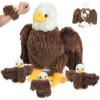 4 Pcs Bald Eagle Stuffed Animal Plush Bulk Large Mommy Eagle Plush with 3 Cute Babies Stuffed Eagle Plush Toys Plushies for Kids Boys Girls Birthday Valentines Plush Easter Stuffers Birders Zoo Gifts view 1