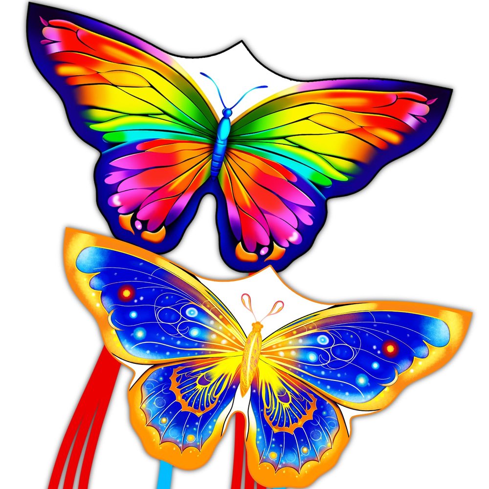 2 Pack Kites for Kids - Small Butterfly Kite for Ages 8-12 Easy to Fly Durable Beach & Park Kites for Outdoor Activities, Fun Festival Gifts for Boys & Girls