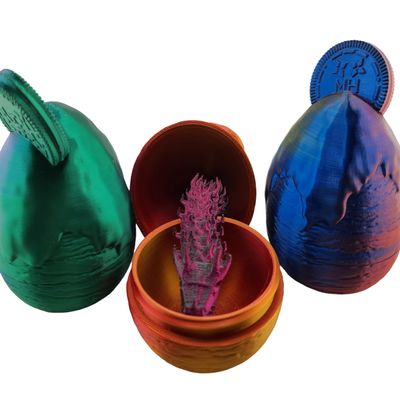 Hatchable Blind Box Ice Cream Pattern Dragon Egg with Small Dragon (Red-Yellow-Blue)