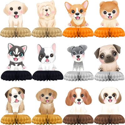 12 Pack Puppy Table Decorations - Puppy Party Decorations for Kids' Birthday and Baby Shower - Puppy Table Toppers