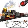 POCO DIVO Remote Control Retro Train Set, Christmas Tree Deco Electric Toy Luxury Tracks Rail, RC Steam Locomotive, Rechargeable Tender Cargo, Smoke Sound Light, Boy Girl Gift Classic Collection Model view 1