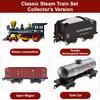 POCO DIVO Remote Control Retro Train Set, Christmas Tree Deco Electric Toy Luxury Tracks Rail, RC Steam Locomotive, Rechargeable Tender Cargo, Smoke Sound Light, Boy Girl Gift Classic Collection Model view 3