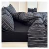 100% Cotton Duvet Cover Set Yarn Dyed Vertical Striped Bedding Comforter Cover Bed Sheet Pillowcases Washed Breathable Bedding,Bed Sheets view 3