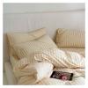 100% Cotton Duvet Cover Set Yarn Dyed Vertical Striped Bedding Comforter Cover Bed Sheet Pillowcases Washed Breathable Bedding,Bed Sheets view 2