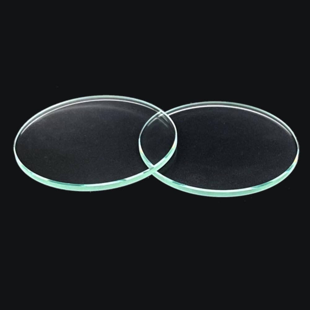 2pcs Flat Glass Lens 20 23 42 47 55 58 60 63.5 65 74 75MM, Round Optical Glass Lens 2mm Thick, Len for Flashlight(55mm x 2mm)