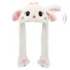 Bubblepompom Kitty Hat with Ears Moving Jumping Pop Up Beating Cat Hat Plush Holiday Kitten Cosplay Dress Up Funny Party Gift for Kids Boys Girls, White, 22'' view 1