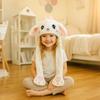 Bubblepompom Kitty Hat with Ears Moving Jumping Pop Up Beating Cat Hat Plush Holiday Kitten Cosplay Dress Up Funny Party Gift for Kids Boys Girls, White, 22'' view 3