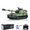 wheelfun 1/16 Tongde RC Tank M109A2 Self-propelled RTR Infantry Fighting Infrared Battle Smoke Unit Light Sound(Pro-Edition-Camouflage Green) BB Shooting Airsoft Tank Shoot Hobby Model