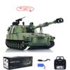 wheelfun 1/16 Tongde RC Tank M109A2 Self-propelled RTR Infantry Fighting Infrared Battle Smoke Unit Light Sound(Pro-Edition-Camouflage Green) BB Shooting Airsoft Tank Shoot Hobby Model view 2