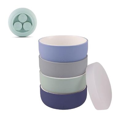 Elk and Friends Kids Porcelain Bowls with Silicone Suction Sleeve + Silicone Lid | Kids/Toddler/Baby Feeding | Microwave & Dishwasher Safe | Non slip | Cereal/Soup/Snack Dishes & Dinnerware