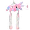 Bubblepompom Unicorn Hat with Ears Moving Jumping Pop Up Beating Hat Plush Holiday Cosplay Dress Up Funny Party Gift for Kids Girls, Rainbow, 22'' view 1