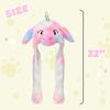 Bubblepompom Unicorn Hat with Ears Moving Jumping Pop Up Beating Hat Plush Holiday Cosplay Dress Up Funny Party Gift for Kids Girls, Rainbow, 22'' view 2