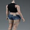 1/6 Scale Female Clothes,Female Denim Shorts Hot Pants Clothing for 12inch PH TBL JO Worldbox Action Figure (Dark Blue-Short Version) view 2