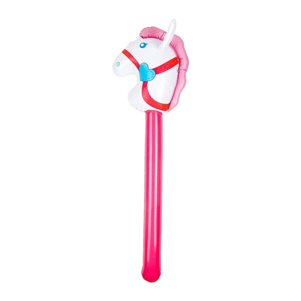 Fancyes Inflatable Horse Head Stick Toy for Children, Cute Creature Stick, Sturdy Vinyl PVC, Colorful Party Gifts for, Birthday, Cowboy Theme