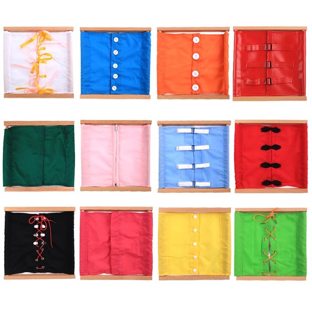 EUKVYQPX Montessori Dressing Frame Learn to Dress, Basic Life Skills Learn to Dress Practice Boards,One Set