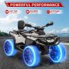24V Kids Ride On Car,2 Seater Licensed Can-Am Electric ATV Car for Kids,4 Wheeler 4WD Ride On Electric Toy Car with Bluetooth,Led,3 Speeds,Leather Seats,Grey view 2