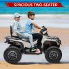 24V Kids Ride On Car,2 Seater Licensed Can-Am Electric ATV Car for Kids,4 Wheeler 4WD Ride On Electric Toy Car with Bluetooth,Led,3 Speeds,Leather Seats,Grey view 3