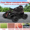 24V Ride On Truck Car, Electric Utv Car with Remote Control, 4 Shock Absorbers, Safety Belt, 16'' Wide Seat, Music, 4WD Power Ride-On 4x200W Motors Cars for Kids,Black view 3