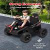 24V Ride On Truck Car, Electric Utv Car with Remote Control, 4 Shock Absorbers, Safety Belt, 16'' Wide Seat, Music, 4WD Power Ride-On 4x200W Motors Cars for Kids,Black view 4