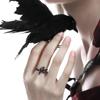 Shopular Game Love and deepspace Sylus Crow Cosplay Ring Fashion Adjustable Rings Red Zircon Jewelry Costume Accessories Merch Props Gift view 4