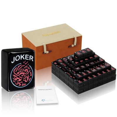 AzulHome American Black Mahjong Game Set with 166 Black Tiles 1.2''(30mm), 4 Dices and Storage Case, Complete Mahjong Tiles Set, Classic 2026 Western Mah Jongg Game Set (Numbered - Black)