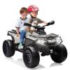 2 Seater Ride On Car,24V Licensed Can-Am Electric ATV Car for Kids, 4 Wheeler Electric Toy Car with Bluetooth,Led,Leather Seaters,5 Mph Max Speed,for Boys,Girls,Grey view 1
