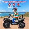 2 Seater Ride On Car,24V Licensed Can-Am Electric ATV Car for Kids, 4 Wheeler Electric Toy Car with Bluetooth,Led,Leather Seaters,5 Mph Max Speed,for Boys,Girls,Grey view 2
