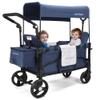 MOMFANN Stroller Wagon for 2 Kids, Baby Wagon Stroller with Adjustable Handle for Infants and Toddlers (Light Blue) view 1