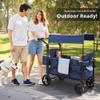 MOMFANN Stroller Wagon for 2 Kids, Baby Wagon Stroller with Adjustable Handle for Infants and Toddlers (Light Blue) view 2