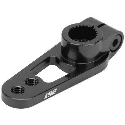 25T Steering Gear Arm Servo Arm, Aluminum Alloy Material, Sturdy and Lightweight Upgrade Part for 1/8 1/10 RC Car, Provides Cushioning and, Easy to Install (Black)