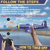 ANBURI RC Plane, F4U Remote Control Airplane, 2.4GHz 3 Channel Fighter with 6 Axis Gyro Stabilizer, Easy to Fly for Adults, Beginners view 3