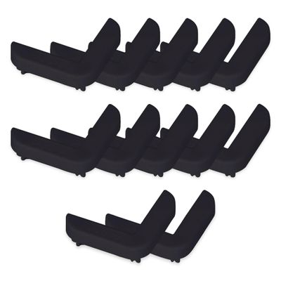 Rubber Bond End Caps for Wall Corner Guard Edge Protectors, 12-Pack - Durable Finish Caps for 1x1x36 Inch Rubber Edge Strips for Baby Proofing & Furniture Protection (Black)