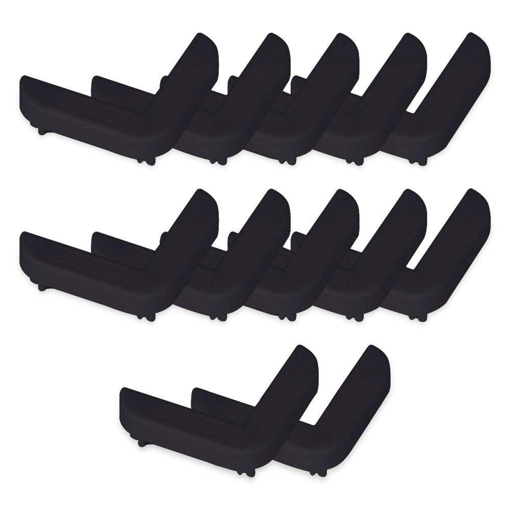Rubber Bond End Caps for Wall Corner Guard Edge Protectors, 12-Pack - Durable Finish Caps for 1x1x36 Inch Rubber Edge Strips for Baby Proofing & Furniture Protection (Black)