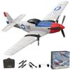 ANBURI RC Plane for Beginners, P51 Remote Control Airplane for Adults, 2.4GHz 3 Channel Fighter Featuring 6 Axis Gyro Stabilizer, Easy to Fly view 1