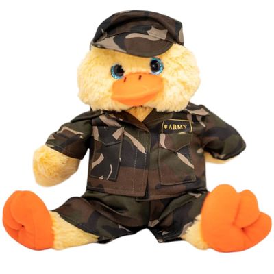 Plush Gear Army Green Outfit with Cap for Stuffed Animal Fits Most 14"-18" Military-Themed Costume Plush Toy Dress-Up Clothes Fun Gift & Accessories for Kids