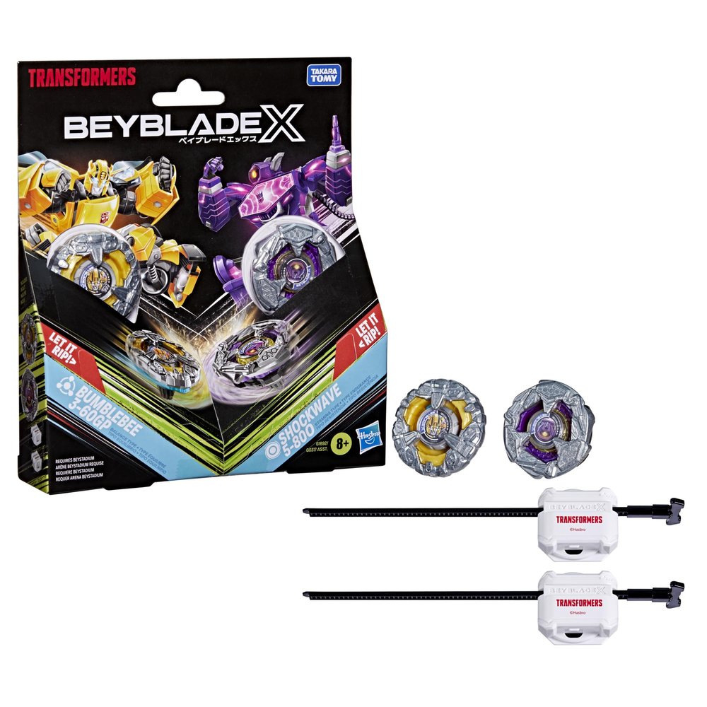 Beyblade X and Transformers Collaboration, Bumblebee 3-60GP vs Shockwave 5-80O