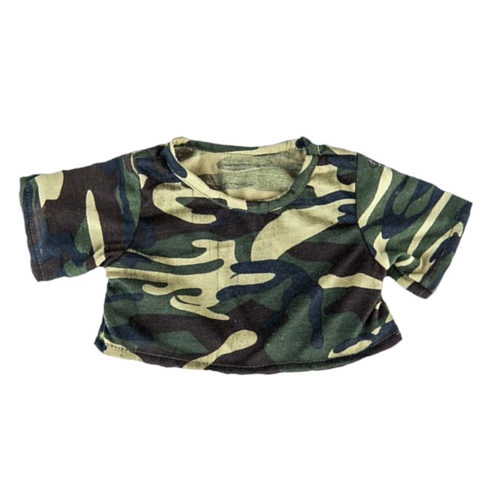 Camo T-Shirt for 1418 Inch Plush Animals Clothes Casual Outfit Fits Stuffed Animals and Teddy Bears
