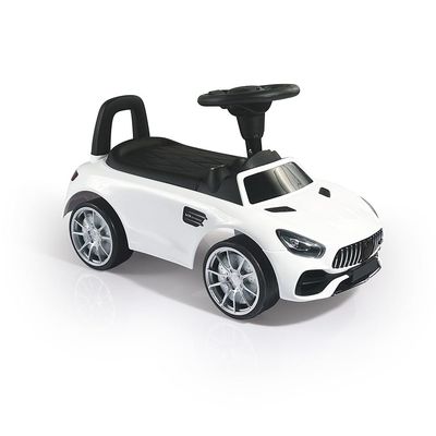 DOLU Ride-On Car for Toddlers, Foot-Powered Push Toy Vehicle with Horn & Under Seat Storage - Developmental Sit & Push Ride for 12 Months & Up, White