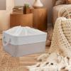 4Pcs Storage Basket Foldable Linen Fabric Basket with Handles 18x14x10" Large Dustproof Closet Shelf Organizer for Cupboards Wardrobe Shelves Bathroom Baskets for Organizing Closet Storage Linen Clos view 3