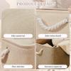 4Pcs Storage Basket Foldable Linen Fabric Basket with Handles 18x14x10" Large Dustproof Closet Shelf Organizer for Cupboards Wardrobe Shelves Bathroom Baskets for Organizing Closet Storage Linen Clos view 4