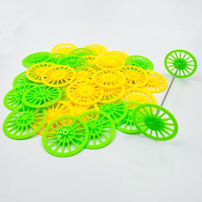 40PCS Vintage Toy Car Wheels 37mm Model Toy Plastic Wheel with 20PCS Shaft Round Rod Axles for RC Car Truck Airplane DIY Model Toy Accessories (Green,Yellow)