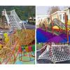 Climbing Cargo Net Colorful Safety Protective Nets Protective Safety Net, Waterproof Climbing Cargo Netting, for Indoor Outdoor Children Playground, Load 300kg,(2 * 5m(6.6 * 15.15ft)) view 3
