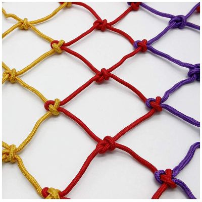 Climbing Cargo Net Colorful Safety Protective Nets Multi-Purpose Safety Nets Rope Ladder Net, for Indoor Outdoor Fence Decoration, Load 50kg,(3 * 5m(9.9 * 15.15ft))